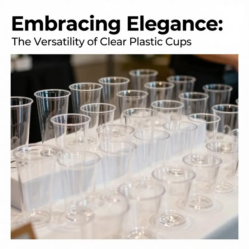 Various elegant clear plastic cups displayed in a chic setting, highlighting their versatility and aesthetic appeal.
