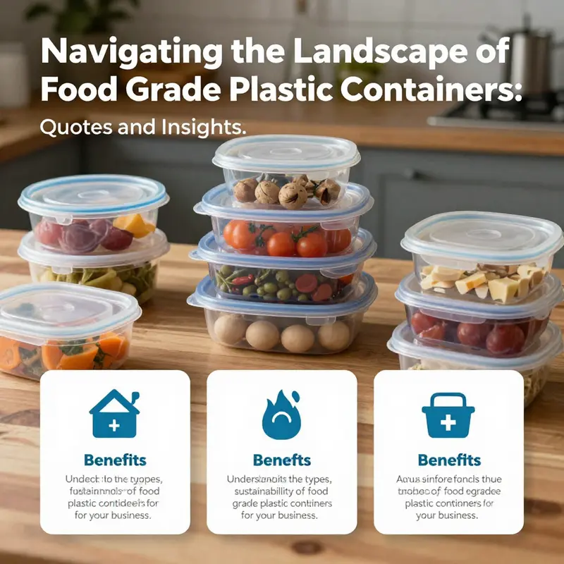 Diverse food grade plastic containers displayed artistically, representing their extensive use in food service and the benefits highlighted in the article.