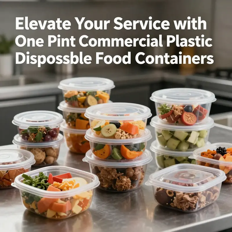 An elegant display of various food types in one pint disposable containers, emphasizing their versatility and quality.