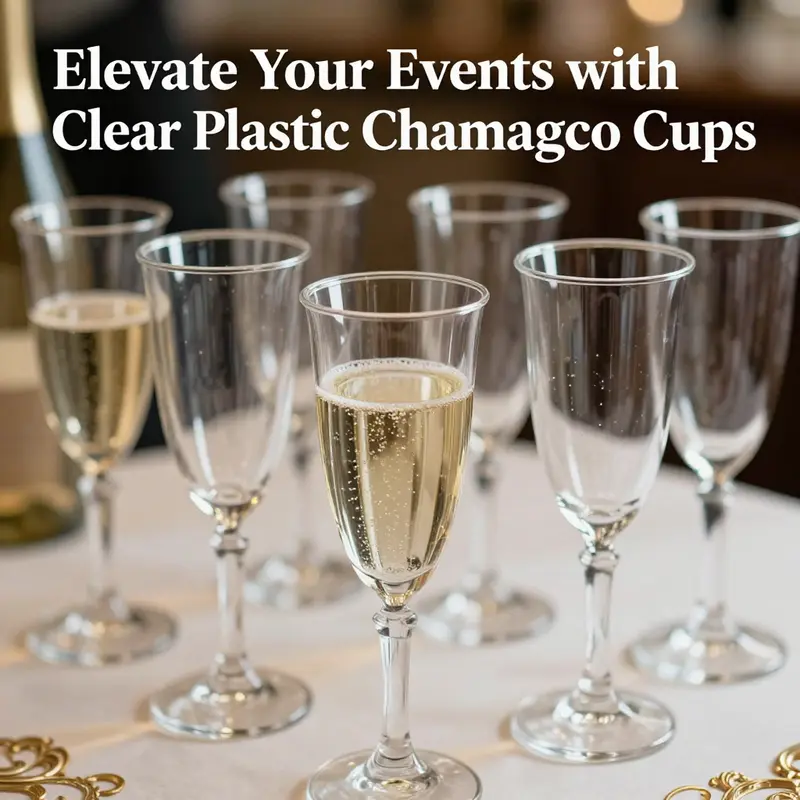 The elegant design of clear plastic champagne cups enhances the presentation of beverages while providing practical benefits.