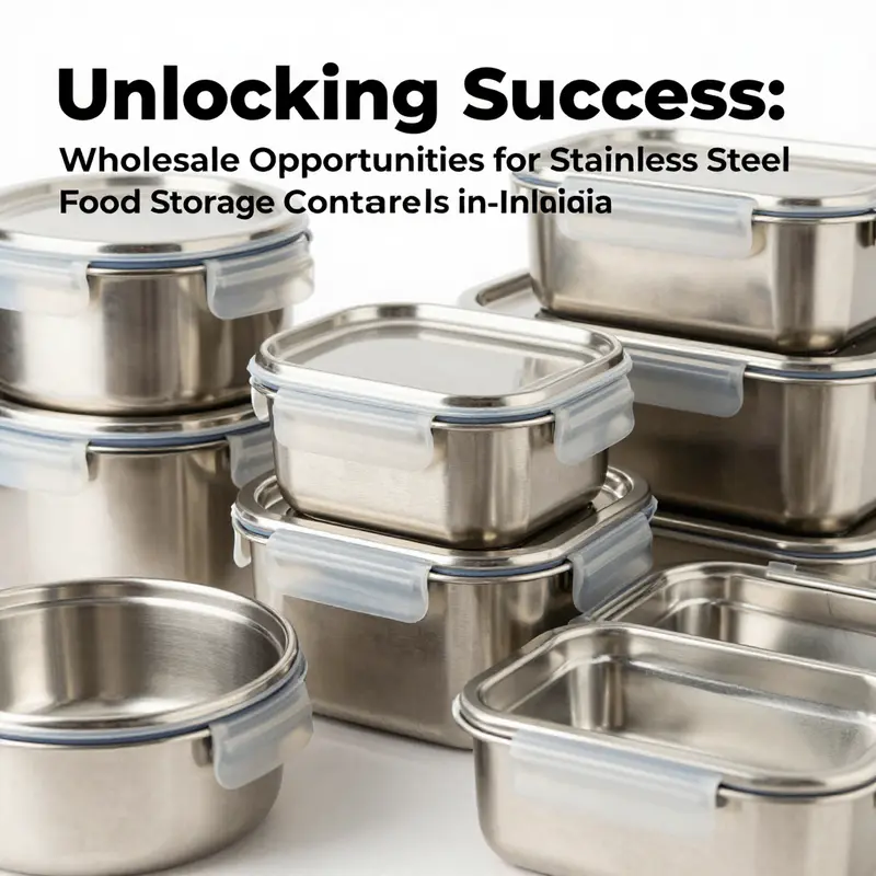 A vibrant Indian market highlighting stainless steel food storage options, reflecting the demand in the local food industry.