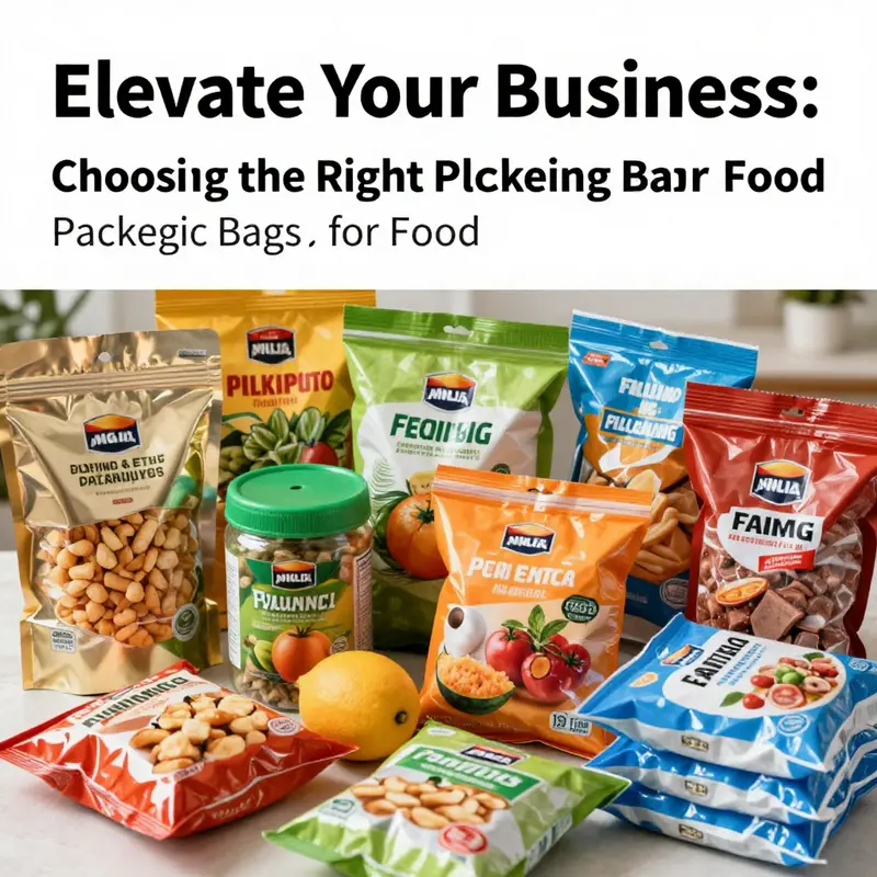 An assortment of food plastic packaging bags highlighting different materials used in packaging.