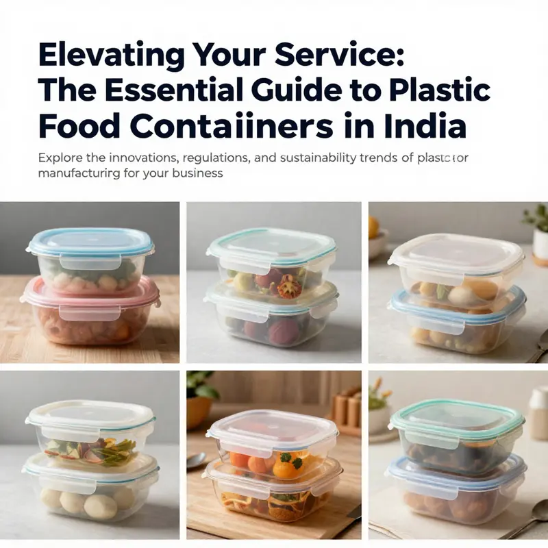 A visual collage showing a variety of plastic food containers utilized in restaurants, catering, and beverage services.