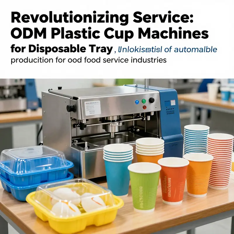 Diverse disposable trays and cups reflecting the advanced capabilities of ODM machines in food service.