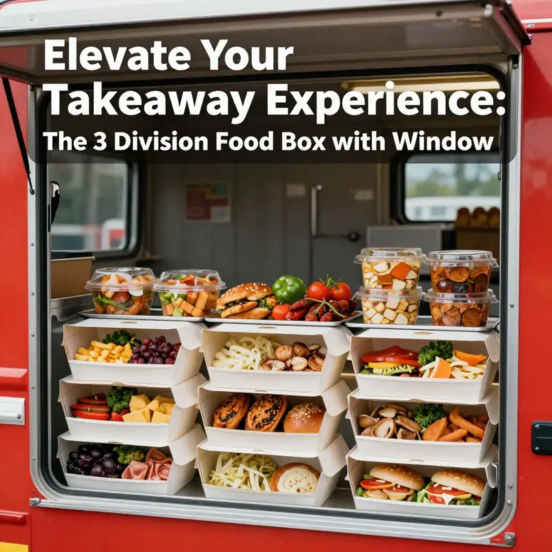 Food trucks capitalize on the market demand with 3 division takeaway boxes, offering an organized and appealing look.