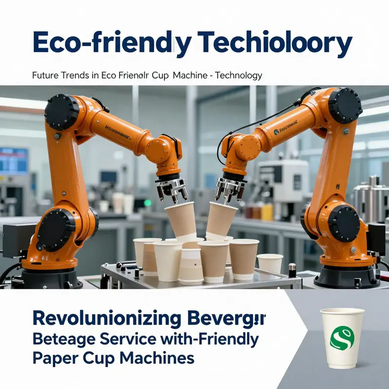 A state-of-the-art eco-friendly paper cup machine producing sustainable cups.