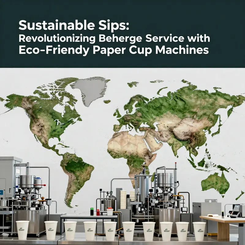 A state-of-the-art eco-friendly paper cup machine producing sustainable cups.