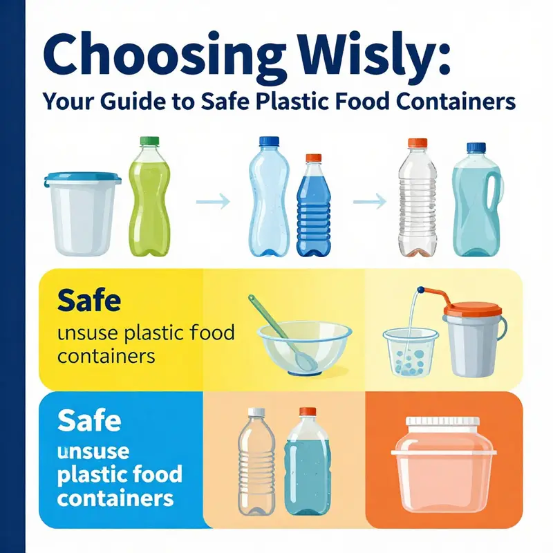 An overview of plastic food containers with their safety numbers.