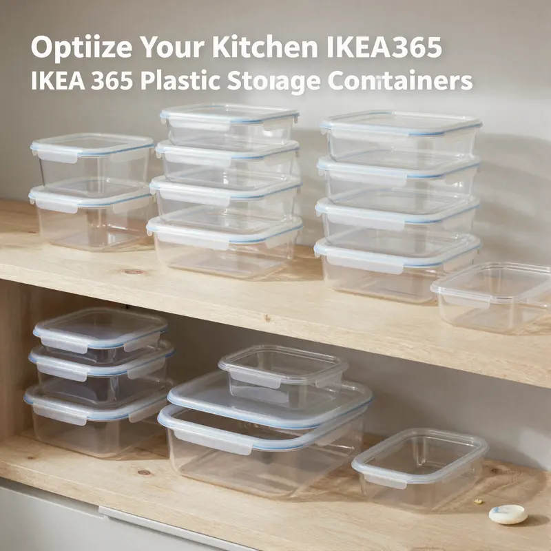 An organized kitchen featuring various IKEA 365 containers, highlighting their practical design.