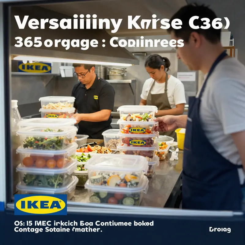 An organized kitchen featuring various IKEA 365 containers, highlighting their practical design.