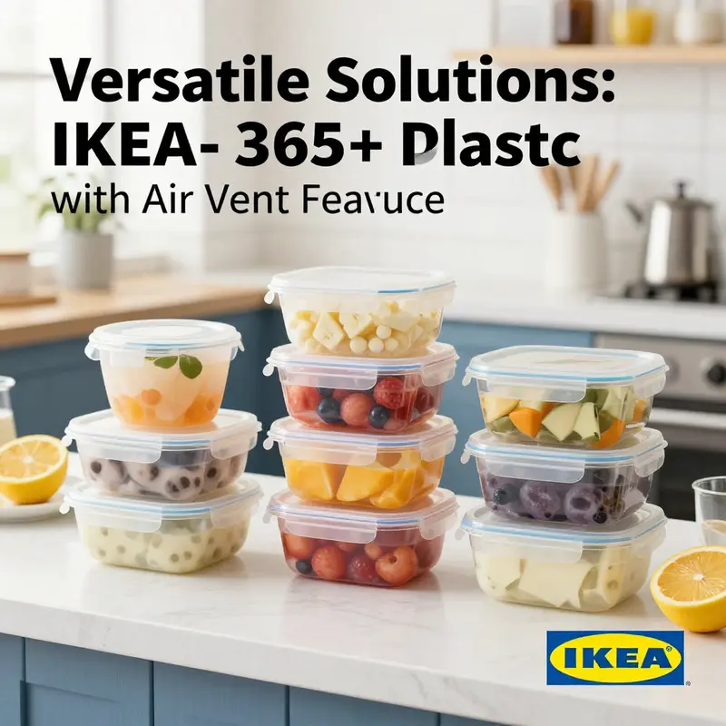 IKEA 365+ plastic containers on display in a bubble tea shop, emphasizing their functional design.