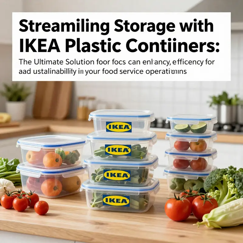 IKEA plastic food containers neatly arranged in a kitchen with fresh vegetables and fruits.