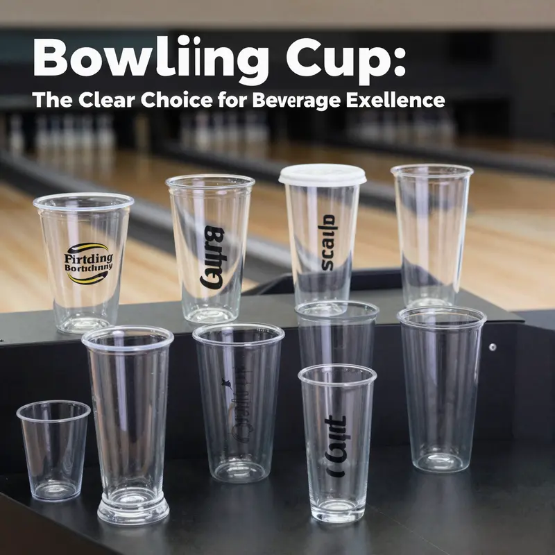 Clear plastic bowling cups showcasing their material properties and transparent design.