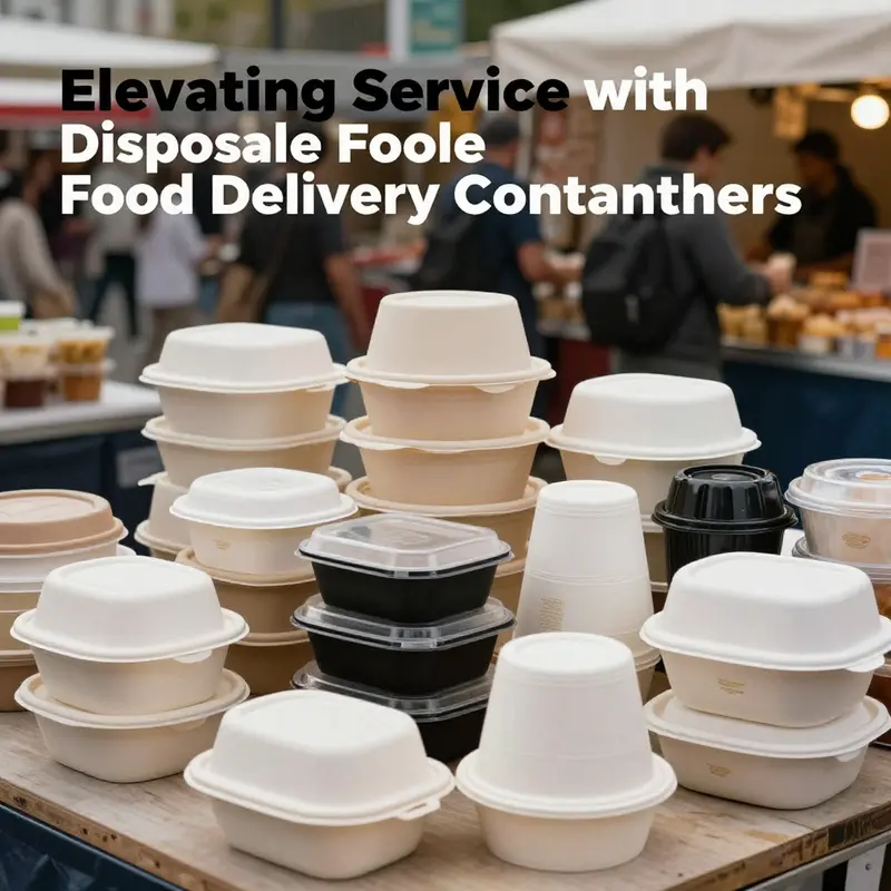 A range of innovative disposable food delivery containers demonstrating modern designs and materials.