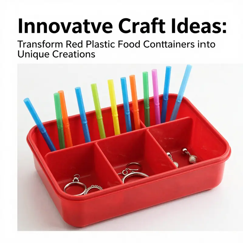 Festively decorated red plastic food containers ready for Lunar New Year celebrations.