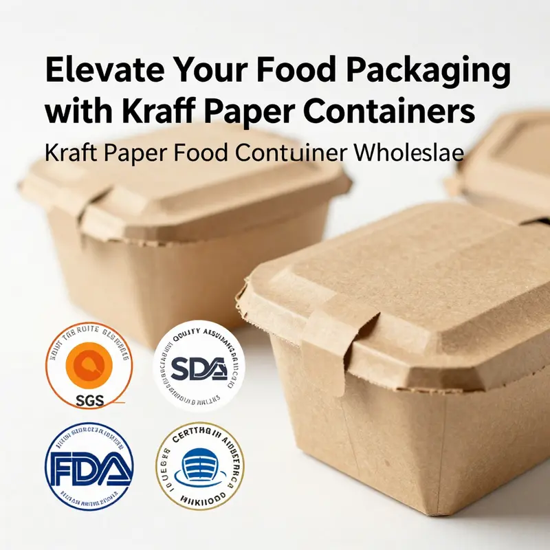 An array of kraft paper food containers reflecting their versatility and eco-friendly nature.