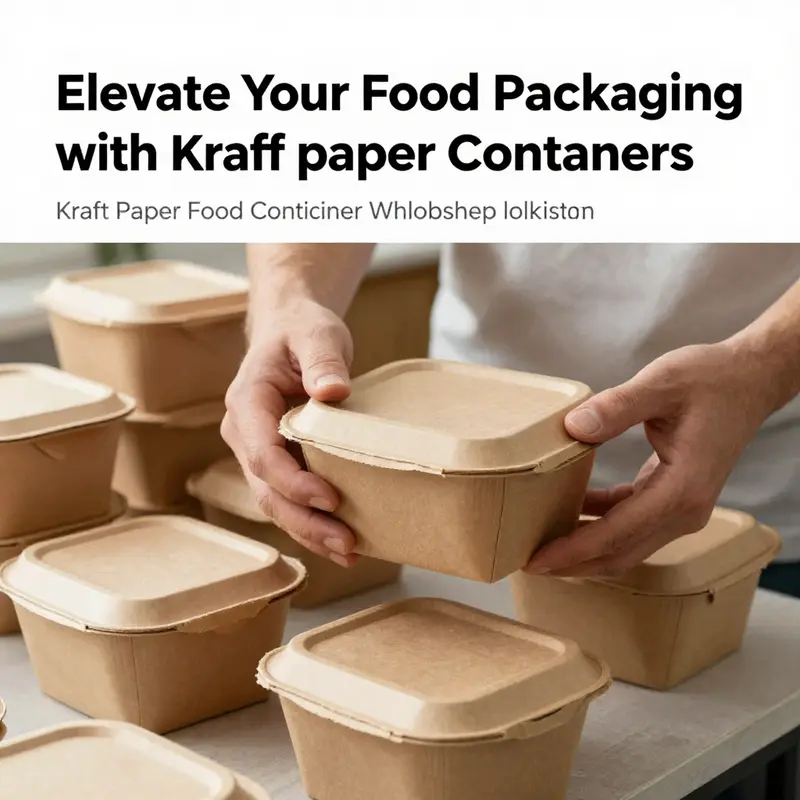 An array of kraft paper food containers reflecting their versatility and eco-friendly nature.