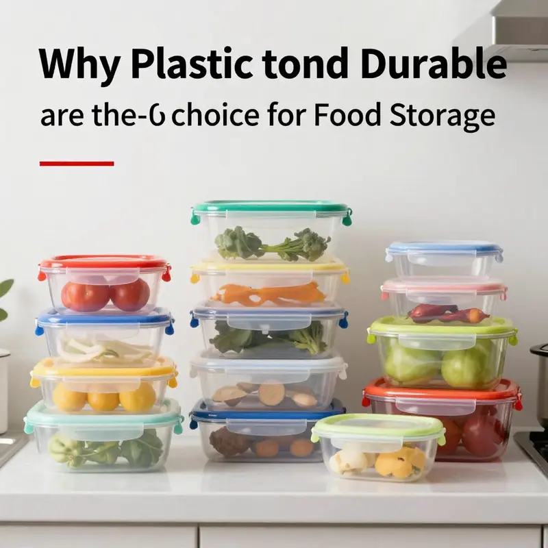 A collection of lightweight and durable plastic containers, exemplifying their versatility for food storage.