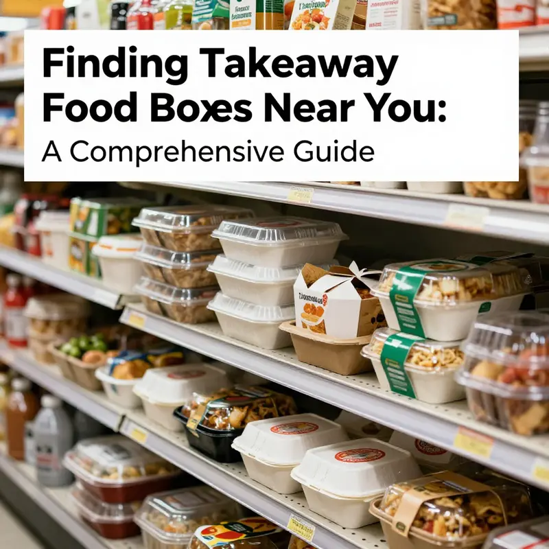 Variety of takeaway food boxes available at local stores.
