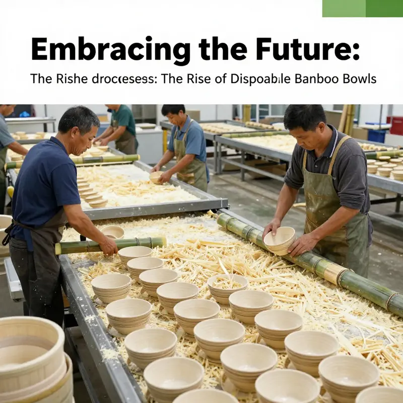 Highlighting the natural beauty and sustainability of bamboo, emphasizing the eco-friendliness of disposable soup bowls.