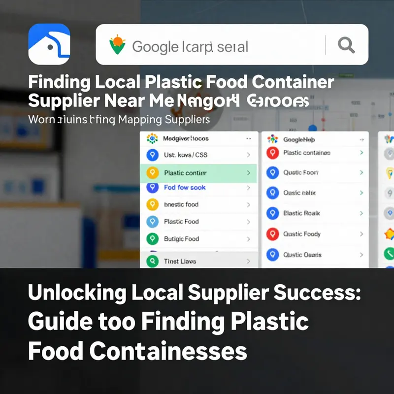 Leverage mapping services to find local plastic food container suppliers.