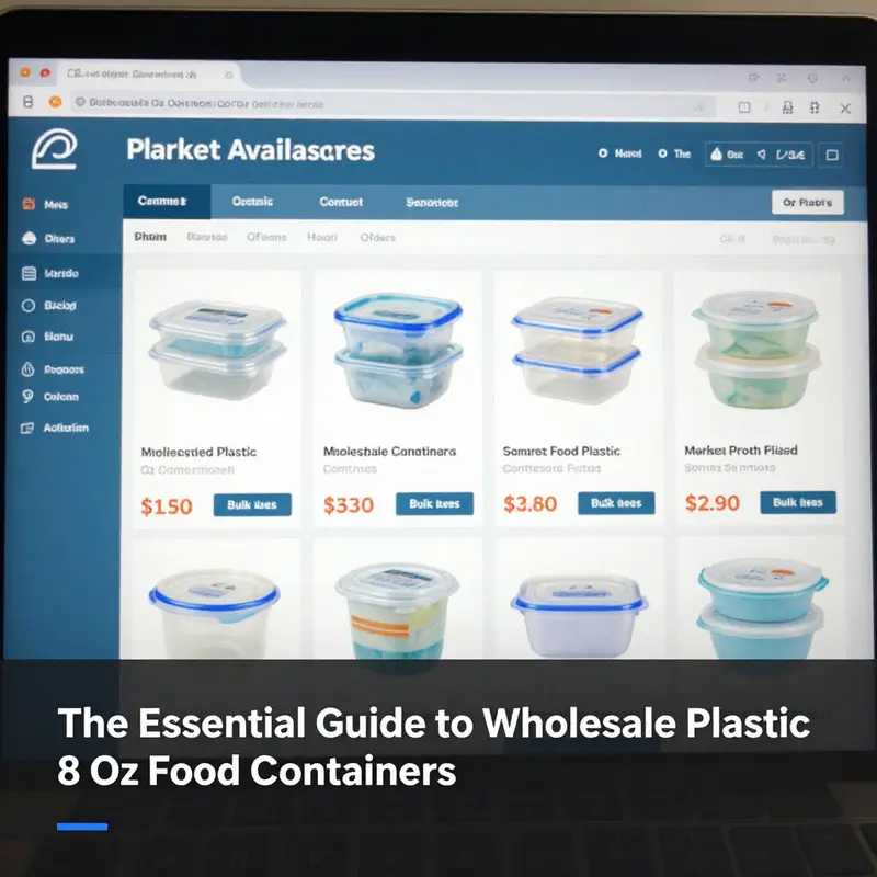 Close-up of diverse 8 oz plastic food containers, highlighting key materials and features.