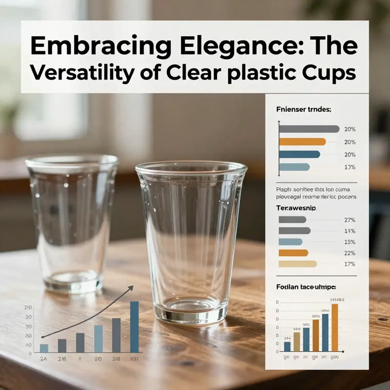 Elegant clear plastic cups featuring refined designs, ideal for sophisticated events.