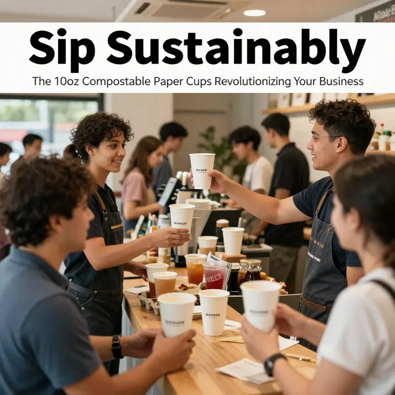 Affordable bulk options of 10oz compostable paper cups.