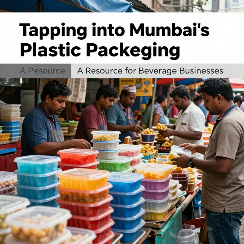 Aerial view of a busy plastic manufacturing facility in Mumbai, showcasing the vibrant industrial scene.