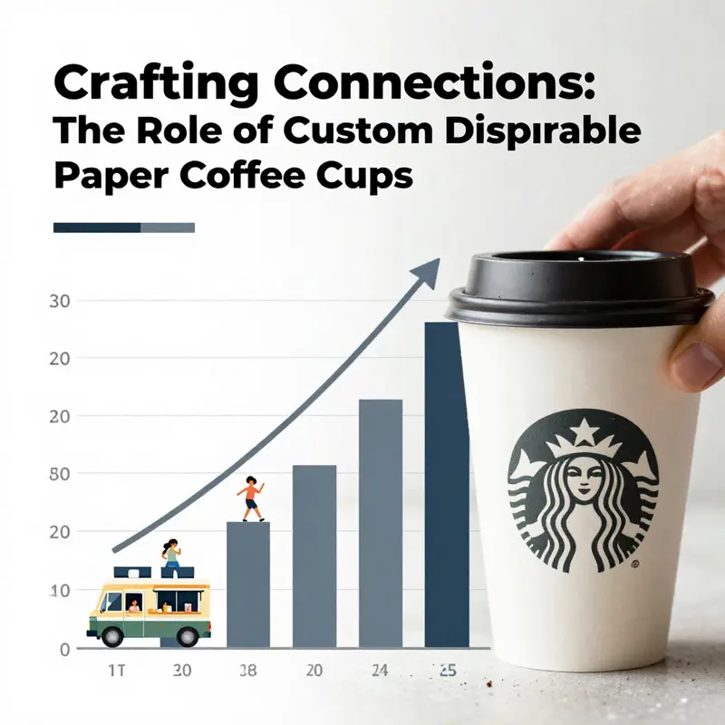 A showcase of customizable paper coffee cups highlighting the array of options for businesses.