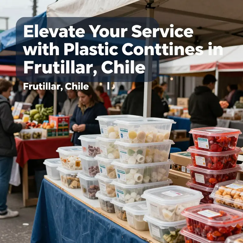 Food vendors in Frutillar actively demonstrate the practical use of plastic containers for food.