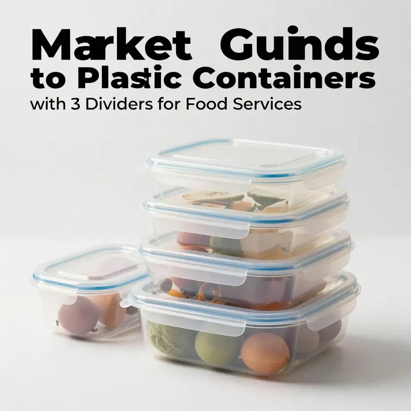 A variety of plastic containers with three dividers, ideal for meal organization.