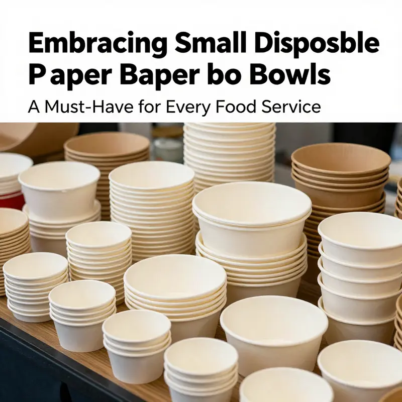 A display highlighting the variety of small disposable paper bowls available in the market.
