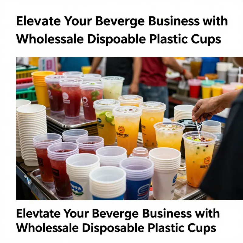 A vibrant market scene in the Philippines highlighting wholesale disposable plastic cups.