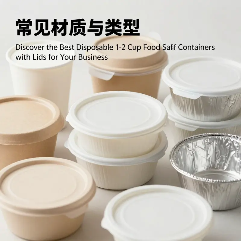 An array of disposable food safe containers showcasing different materials and their applications.