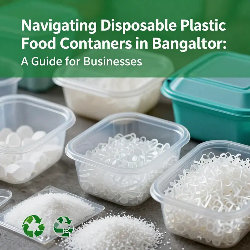 Diverse disposable food containers used in Bangalore’s vibrant food industry.