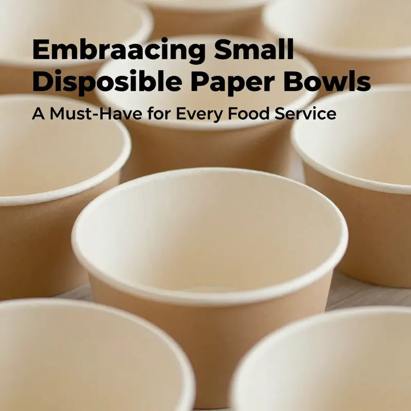 A display highlighting the variety of small disposable paper bowls available in the market.
