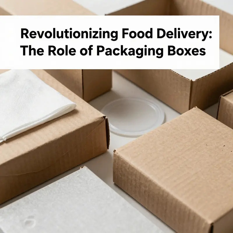 A vibrant collection of materials commonly used for delivery food packaging, illustrating choices available to food businesses.