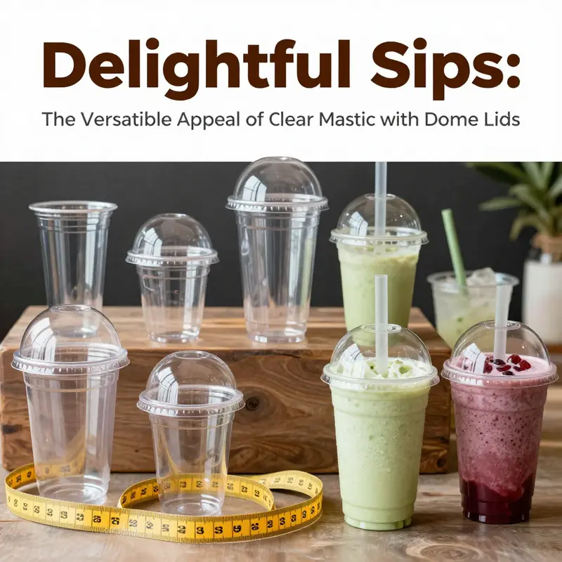 A colorful array of clear plastic milkshake cups demonstrating design and material attributes, enhancing the drink presentation.