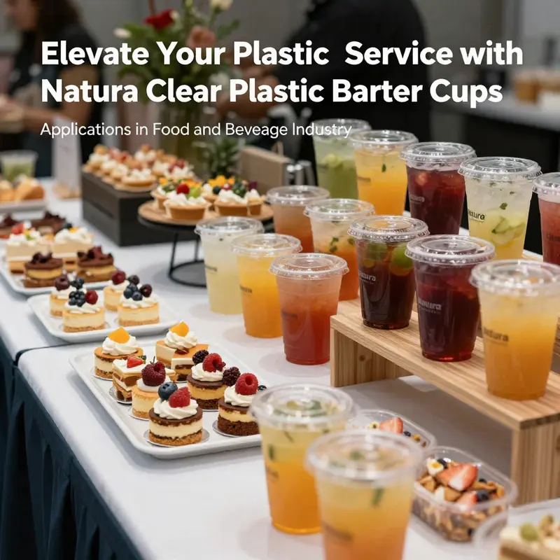 The clarity and strength of Natura clear plastic barrier cups hold up against various beverages.