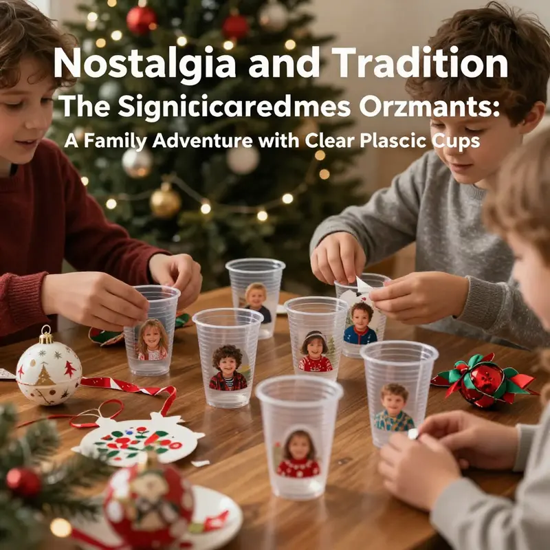 Kids engage in crafting personalized Christmas ornaments using clear plastic cups and their pictures.