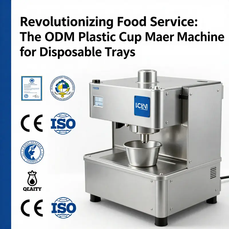 Detailed specifications of the ODM plastic cup maker machine highlight its advanced features and operational efficiency.