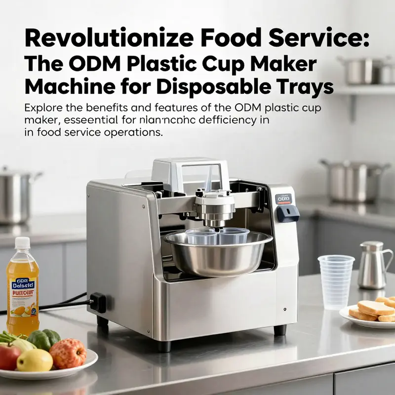 An overview of the ODM plastic cup maker machine in a professional kitchen environment.