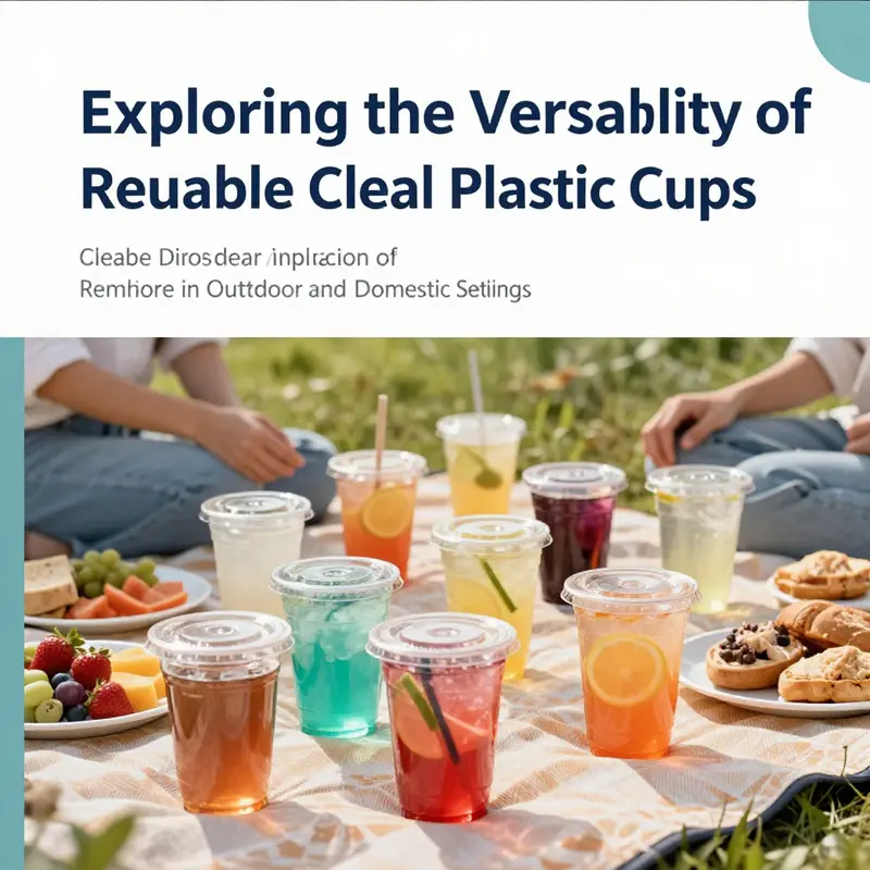 Clear plastic cups enhance the outdoor dining experience with their vibrant designs and practical features.