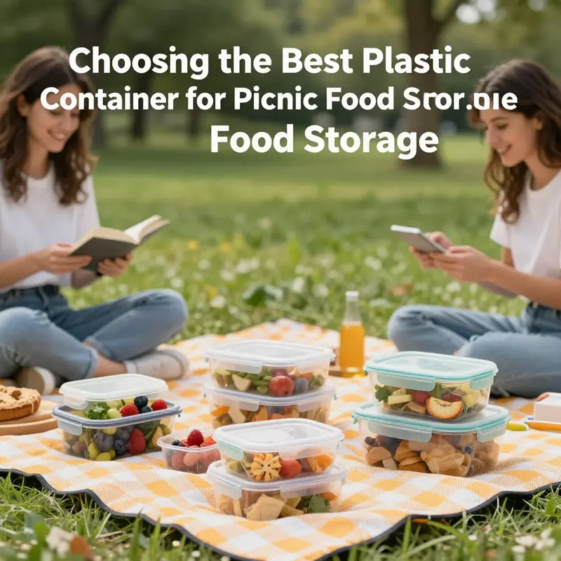 A beautiful picnic setup with food storage containers filled with picnic items, enhancing the overall experience.