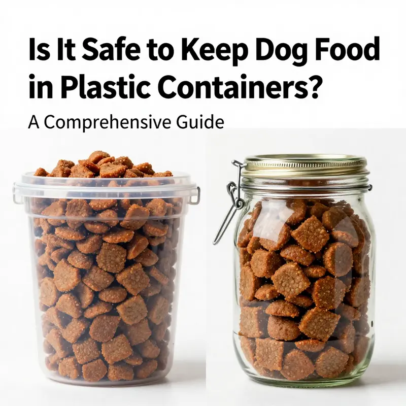 Plastic containers labeled as food-safe, highlighting the importance of choosing safe materials for dog food storage.