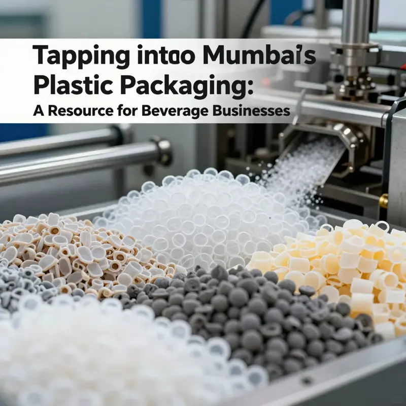 Aerial view of a busy plastic manufacturing facility in Mumbai, showcasing the vibrant industrial scene.