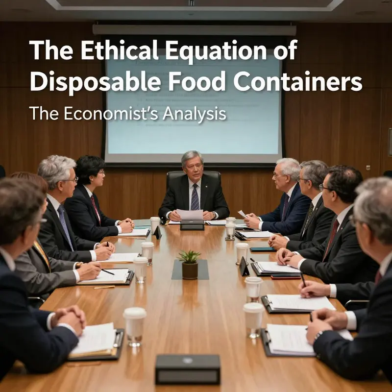 A visual representation of the environmental impact of disposable food containers against a backdrop of nature.