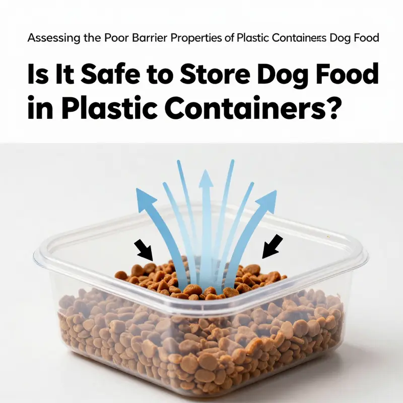 Visual representation of chemical leaching from plastic into dog food.