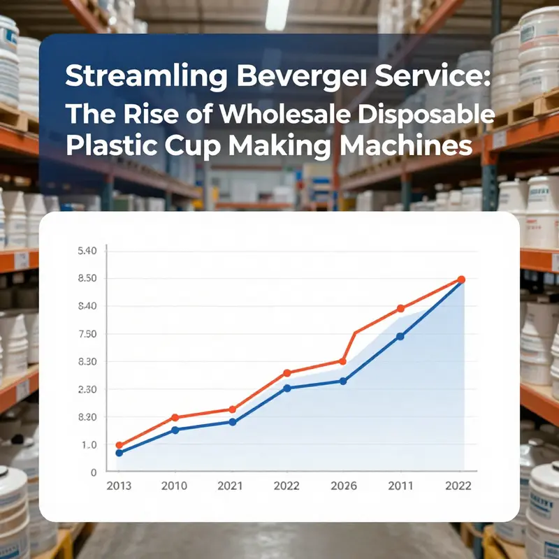 An image representing the active production of disposable plastic cups in a Chinese manufacturing facility.